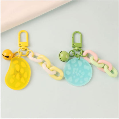 Acrylic Bell Chunky Chain Bag Charm Keyring (Various