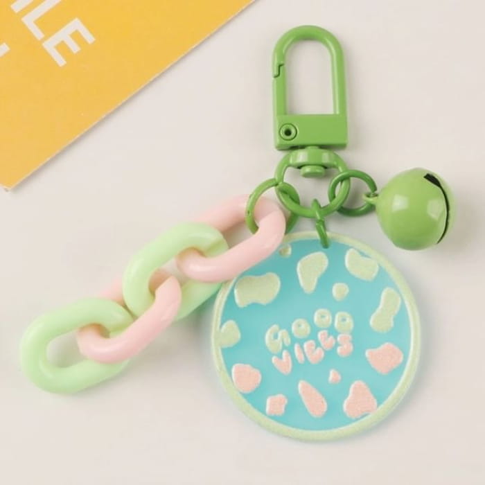 Acrylic Bell Chunky Chain Bag Charm Keyring (Various