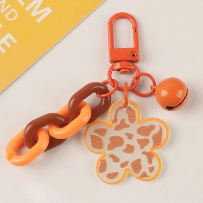 Acrylic Bell Chunky Chain Bag Charm Keyring (Various