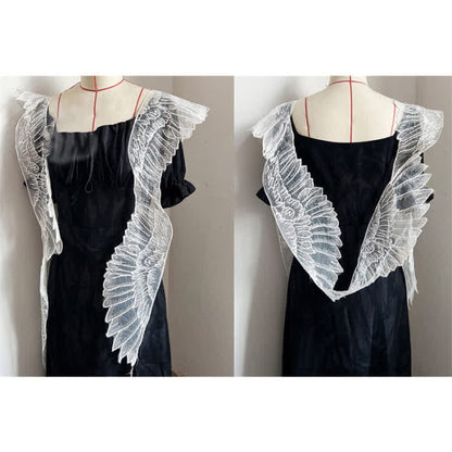 Aesthetic Butterfly Wing Embroidery Shawl - White Wing(1.9