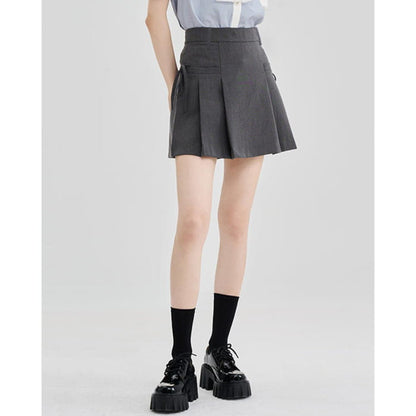 Aesthetic Outfit Grey Mini Skirt