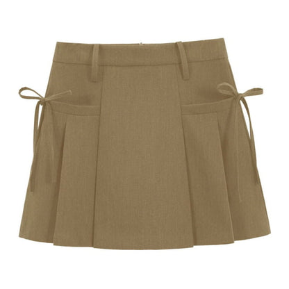 Aesthetic Outfit Grey Mini Skirt - S / Beige