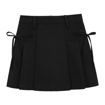 Aesthetic Outfit Grey Mini Skirt - S / Black