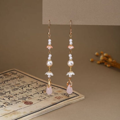 Alloy Chandelier Earring - E6414 - 1 Pair - Rose Gold &