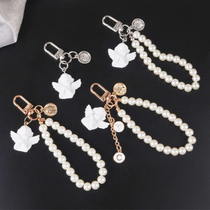 Angel Faux Alloy / Pearl Bag Charm Keyring (Various Designs)