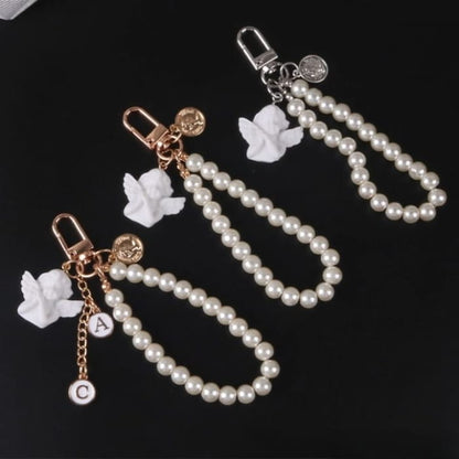 Angel Faux Alloy / Pearl Bag Charm Keyring (Various Designs)