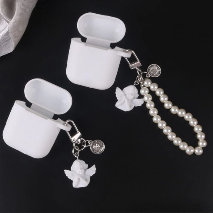 Angel Faux Alloy / Pearl Bag Charm Keyring (Various Designs)