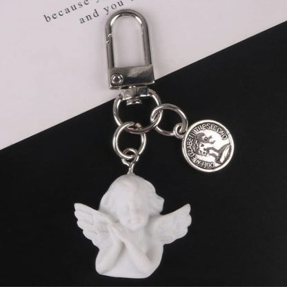 Angel Faux Alloy / Pearl Bag Charm Keyring (Various Designs)