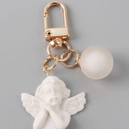 Angel Resin Keyring - Q490-4 - White / One Size