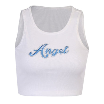 Angel Ribbed Short Top - T-Shirts