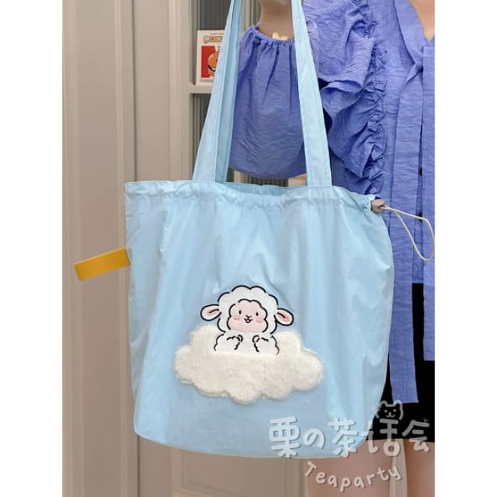 Animal Applique Tote Bag / Charm / Set - Without - Sheep