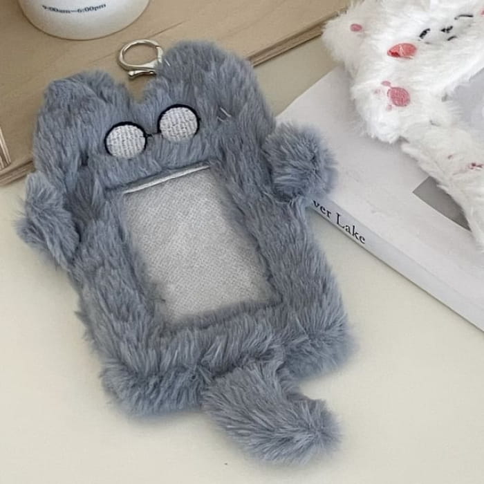 Animal Chenille Card Holder Keyring (Various Designs) - Cat