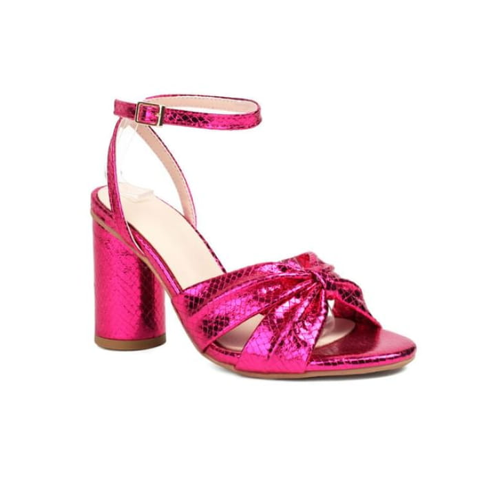 Ankle Strap High Heel Sandals - Rose Pink / 36