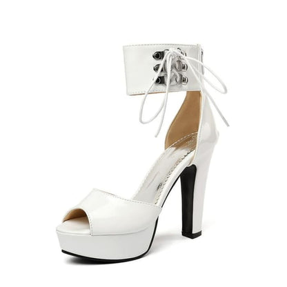 Ankle Strap Lace - White / 34