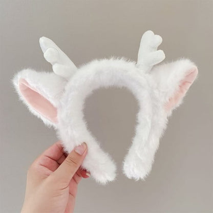 Antler Fleece Headband / Hair Tie - Fashion Accessories