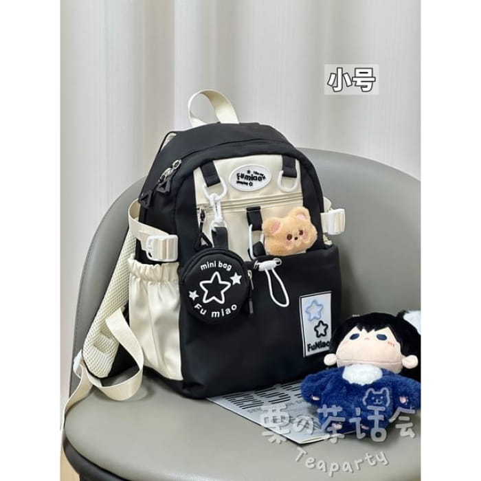 Applique Drawstring Laptop Backpack / Badge / Pouch / Bag