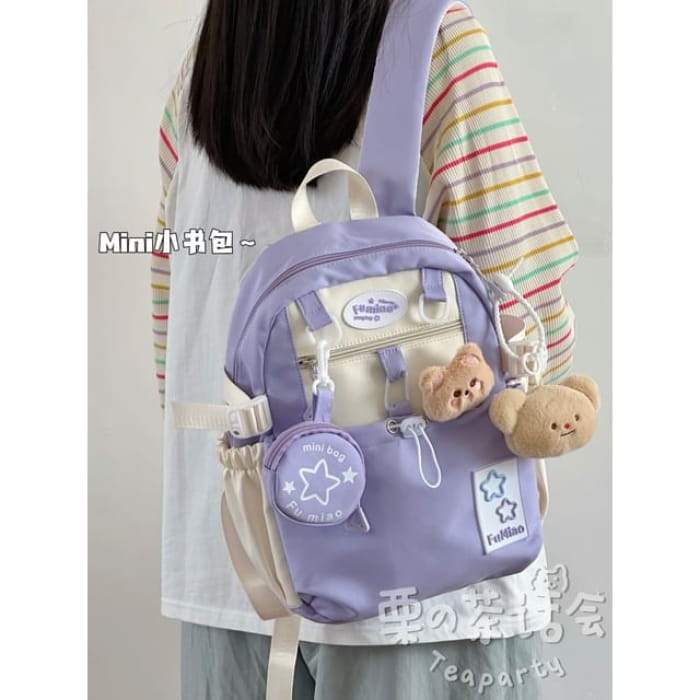 Applique Drawstring Laptop Backpack / Badge / Pouch / Bag