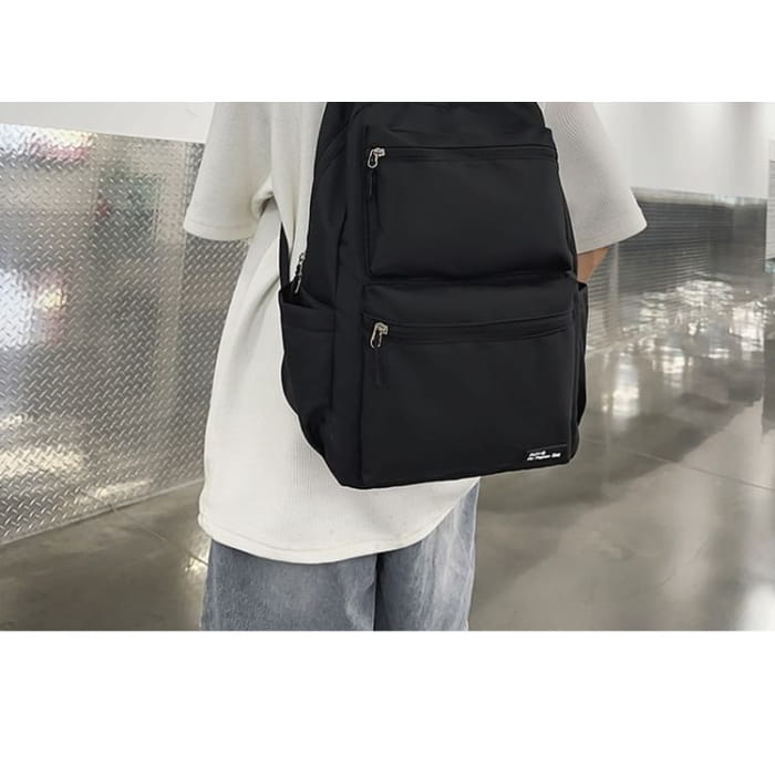 Applique Multi-Pocket Backpack