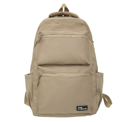 Applique Multi-Pocket Backpack - Khaki / One Size