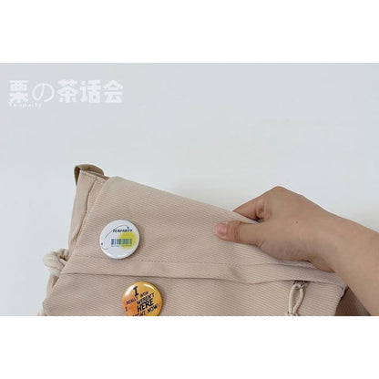 Applique Multi-Pocket Messenger Bag / Charm / Set