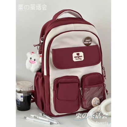 Applique PVC Panel Multi-Pocket Backpack / Bag Charm / Set