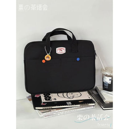 Applique Tote Bag / Charm / Set - Black / S