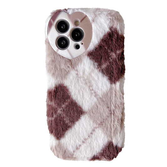 Argyle Fuzzy iPhone Case - IPhone