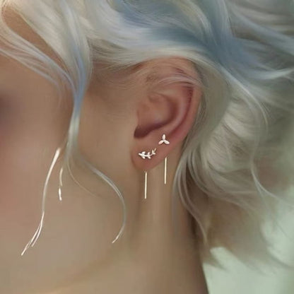 Asymmetrical Leaf Ear Stud