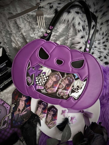 Halloween Purple Pumpkin Tote Bag - Free Size