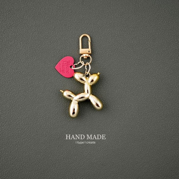 Balloon-Dog Bag Charm / Key Ring - Gold / One Size