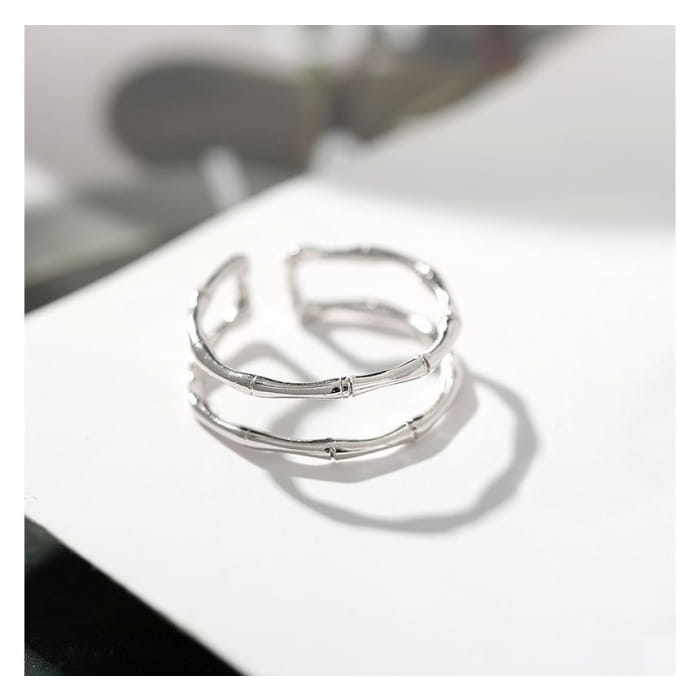 Bamboo Layered Alloy Open Ring