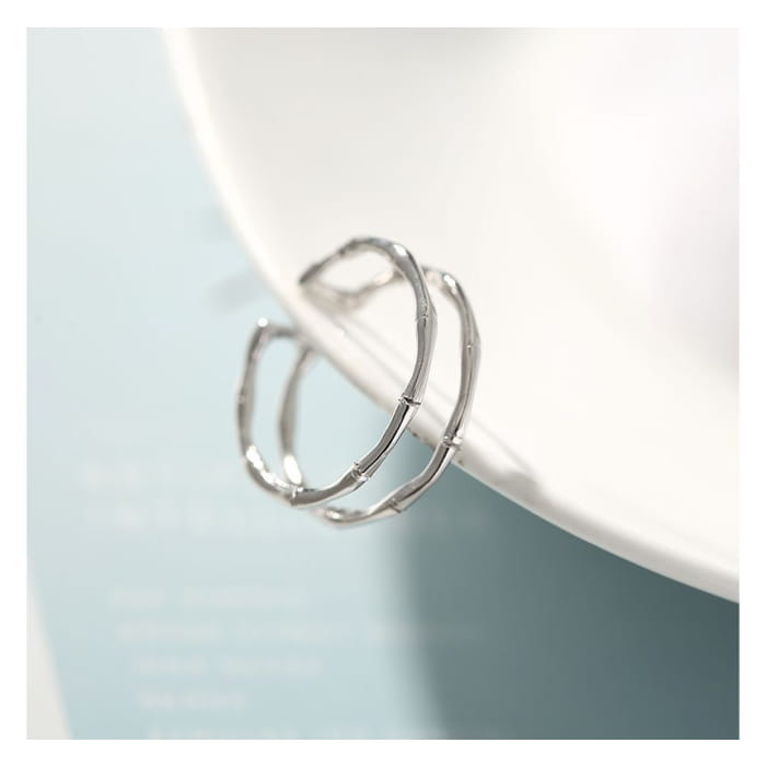 Bamboo Layered Alloy Open Ring