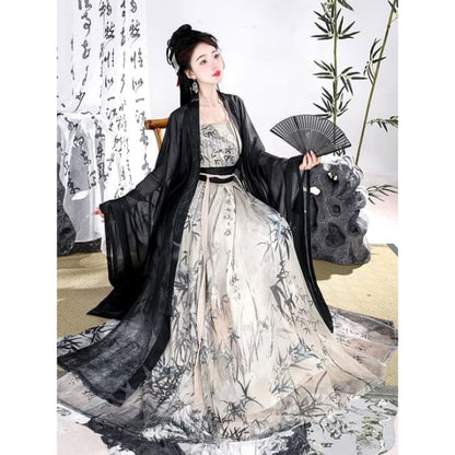 Bamboo Print Traditional Chinese Costume Set - of 3