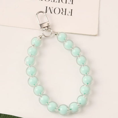 Bead Resin Strap Keyring - Q969-5 - Light Green / One Size