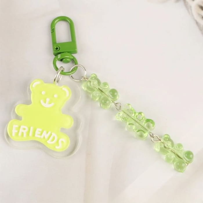 Bear Acrylic Bag Charm Keyring (Various Designs) - Q722-2