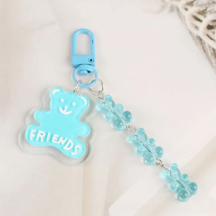 Bear Acrylic Bag Charm Keyring (Various Designs) - Q722-4