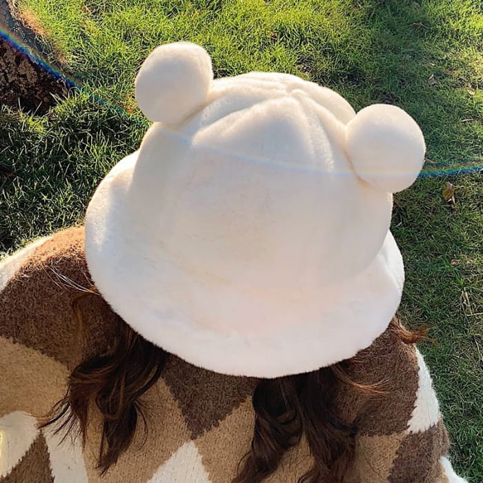 Bear Ear Chenille Bucket Hat