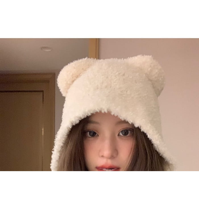 Bear Ear Knit Bonnet Hat - Hats