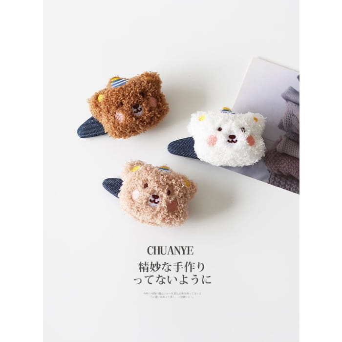 Bear Plush Hair Clip