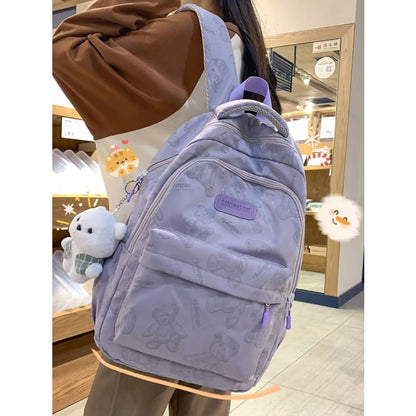 Bear Print Nylon Backpack