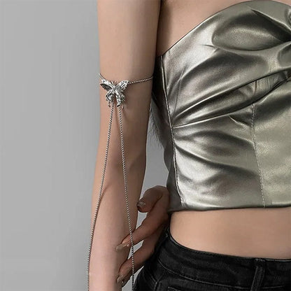 Beauty Butterfly Body Chain - Silver - Belts