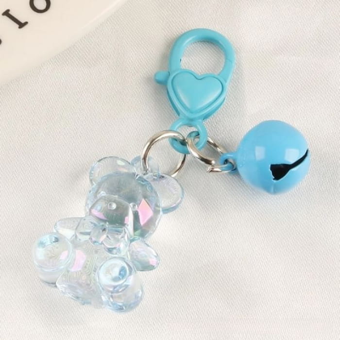 Bell Bear Bag Charm Keyring - Q725-1 - Blue / One Size