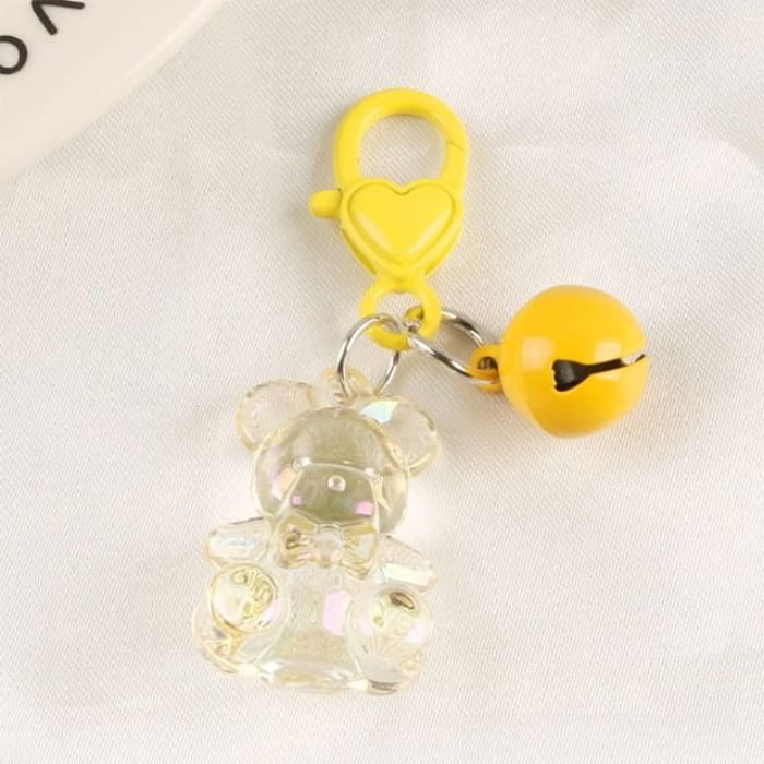 Bell Bear Bag Charm Keyring - Q725-2 - Yellow / One Size