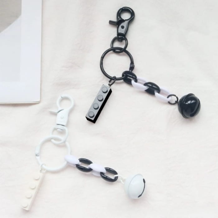 Bell Toy Block Bag Charm Keyring