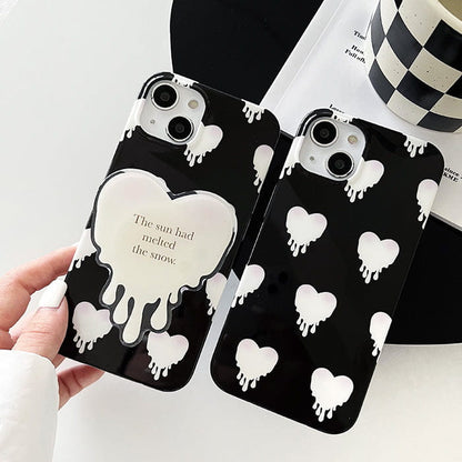 Black and White Heart iPhone Case - IPhone