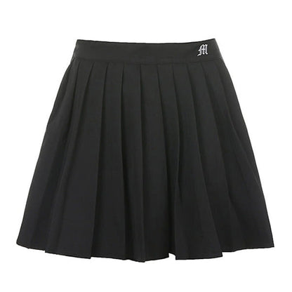 Black and White Pleated Skirt