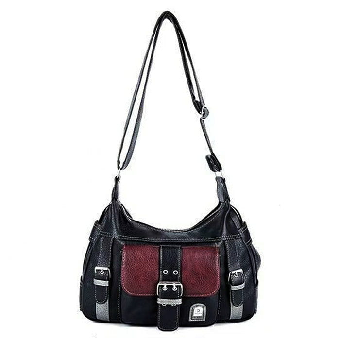 Black Check Shoulder Bag - Standart / Black/red - Handbags