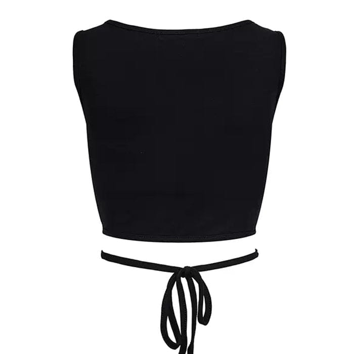 Black Cutout Crop Top - Tops