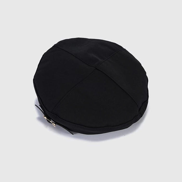 Black Heart Buckle Beret - Standart / Hats