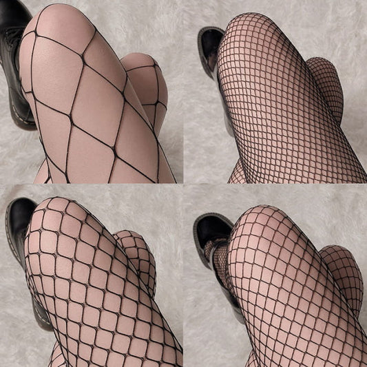 Black Hollow Out Fishnet Stockings